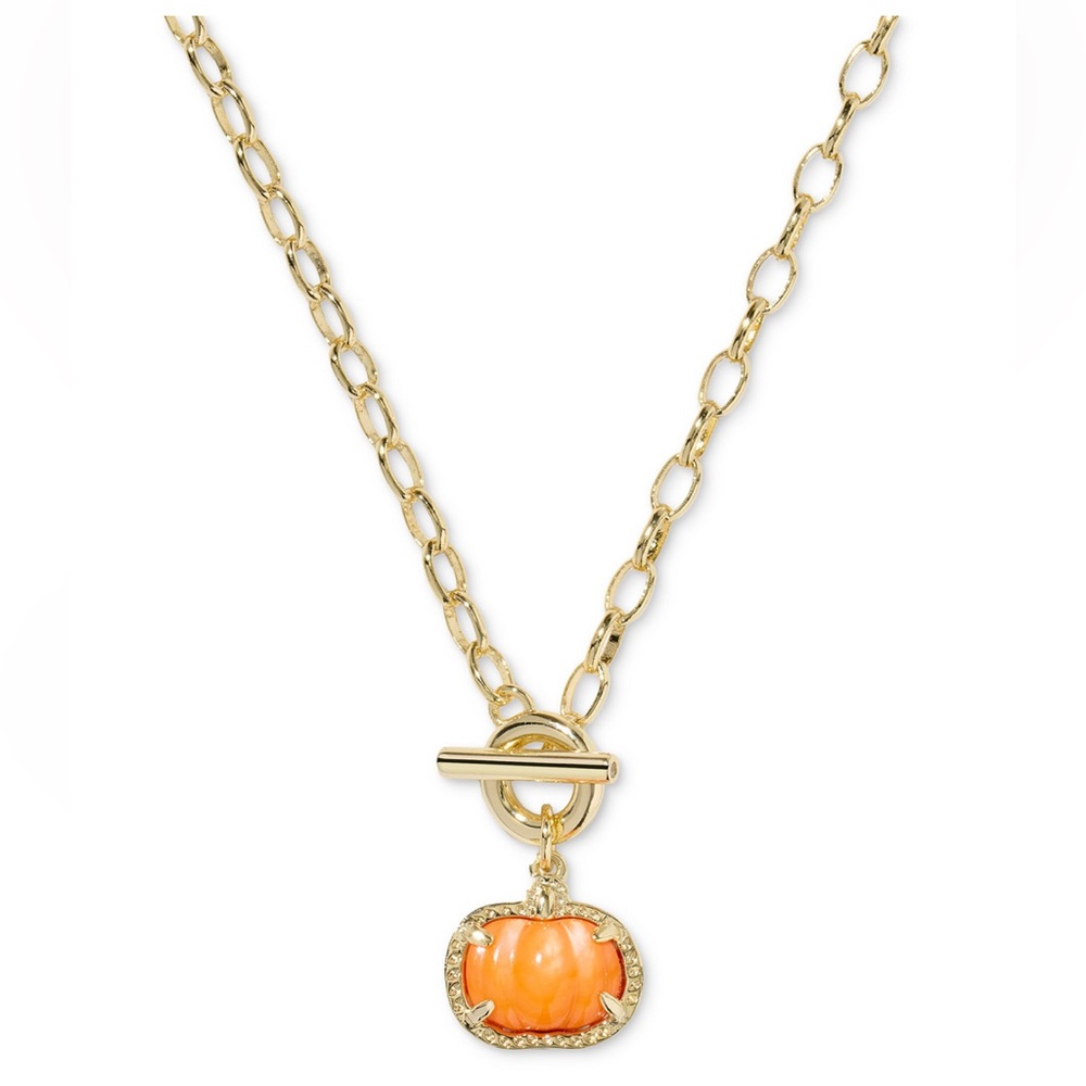 NEW!! Kendra Scott Pumpkin Link and Chain in 14K Gold Over Brass Necklace